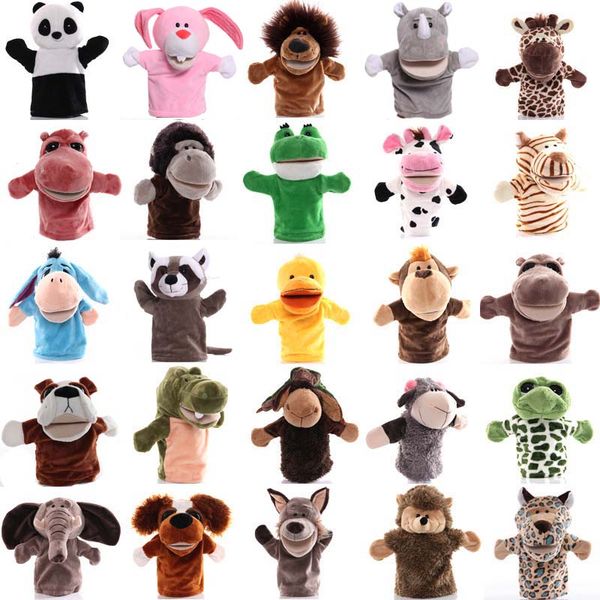 

25cm animal hand puppet cartoon plush toys baby educational animal hand puppets pretend telling story doll toy for children kid