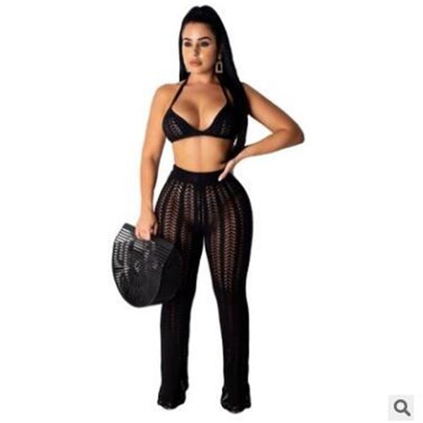 

2021 new crocheted leotard overalls, two-piece set, beach clothes with summer led, x58g, Gray