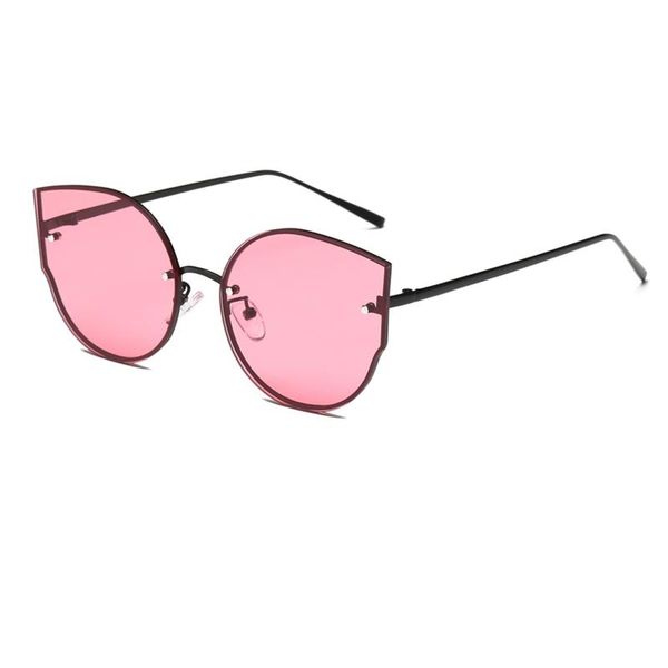 

ladies summer oversized clear ocean cat eye sunglasses women fashion pink yellow purple sun glasses female brand alloy, White;black