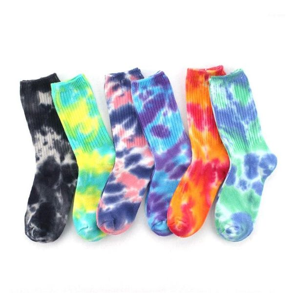 

high-quality cotton skate socks men women sock funny cycling running hiking tie dye sox1, Black
