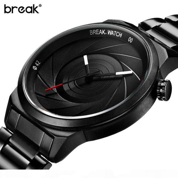 

break creative unique design mens watches wristwatch quartz sports wrist watch men gift clock relogio masculino, Slivery;brown
