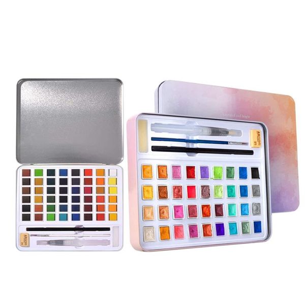 

gift sets 36color watercolor paint set, iron box portable art supplies