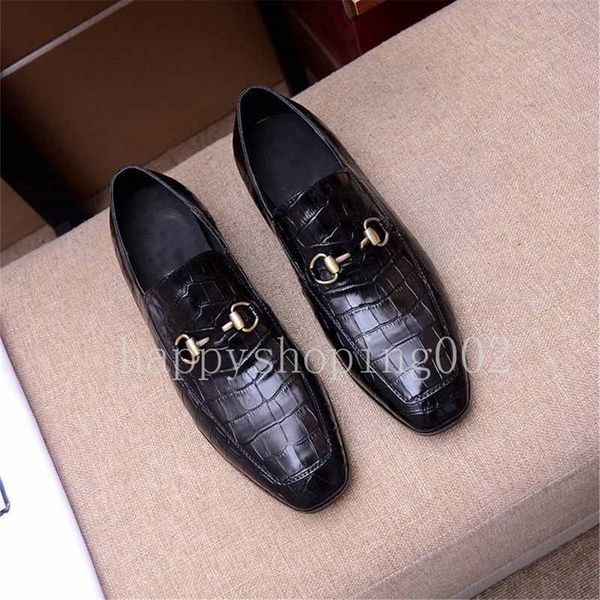 

2020 мужской повседневная кожаная свадьба лезвия мужчины официальные бизнес брогу обувь мужской крокодил обувь для одежды, Black