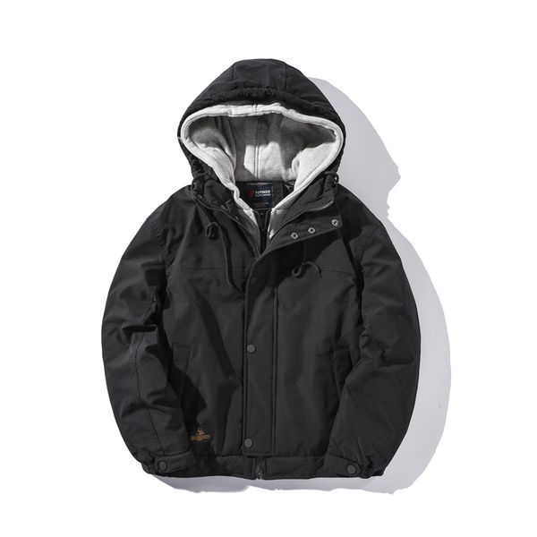 

in 2020, the new men's jacket cotton-padded jacket will be thickened with warm hooded jacket, casual and fashionable winter jacket cott, Black