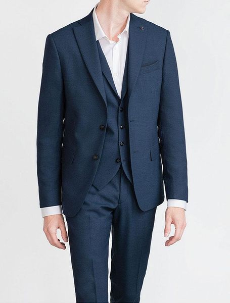 

custom made suits dark blue wedding man suits for men, bespoke mens 3 piece suits,tailor made dark blue men with pants, White;black