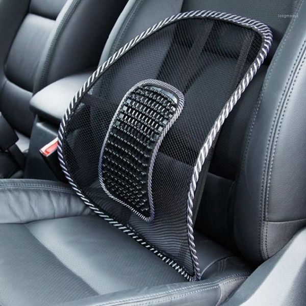 

1 pcs car seat chair back cushion mesh lumbar back brace car seat chair cushion massage pad support home office1