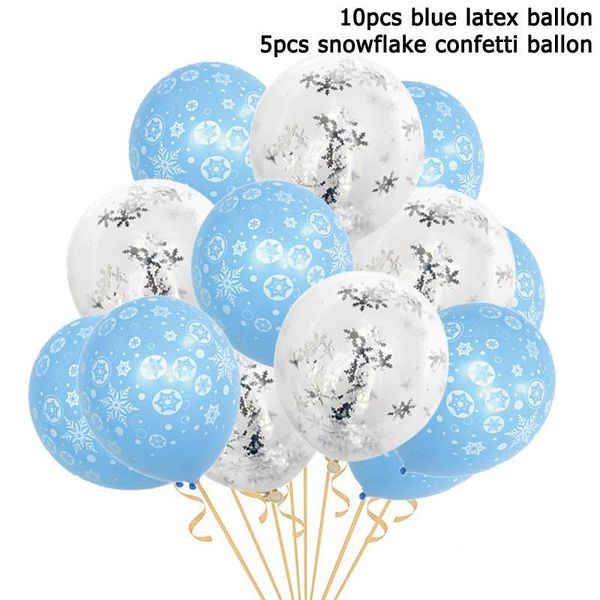 

15pcs christmas snowflake balloons the snow birthday theme confetti balloon kids toys xmas new year party supplies wmtghf