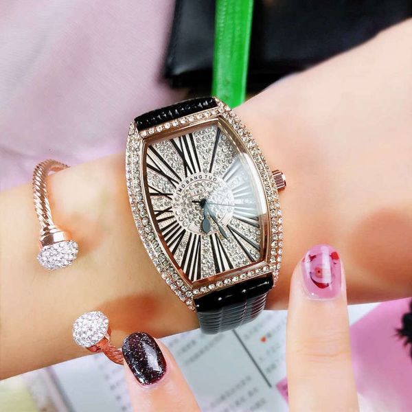 

barrel net red wine women's watch classic roman rose gold lovers watch men's and women's watchesaibt, Slivery;brown