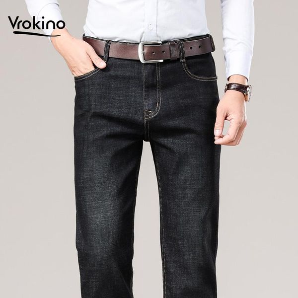 

men's jeans 2021 autumn and winter business casual stretch fashion classic denim trousers brand clothing, Blue