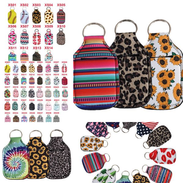 

bottle 30ml hand sanitizer neoprene keychain mini cover white color rectangle shape chapstick holder in stockk0sl