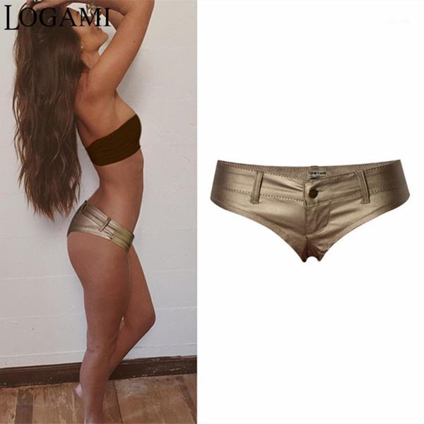 

logami shorts women low waist pu leather mini shorts micro pantalones cortos de las mujeres1, White;black