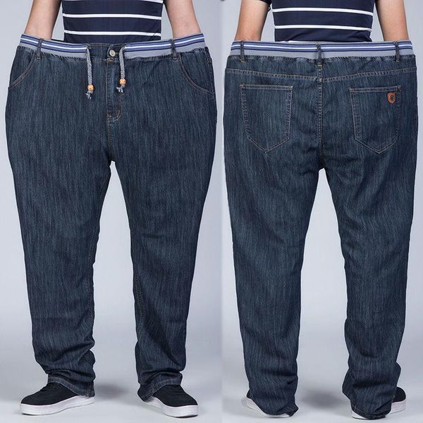 

men's jeans plus big size black men elastic denim trousers mens jean brand 2021 man clothes hip hop fashion ripped for, Blue