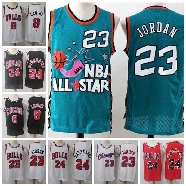 

mens lauri markkanen zach lavine michael jor dan 1993 all-star mitchell ness chicago быки nba аутентичные джерси, Black;red