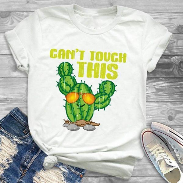 

hug plants cactus print women graphic tshirt fashion tumblr tshirts t clothes shirt womens ladies graphic female tee, White