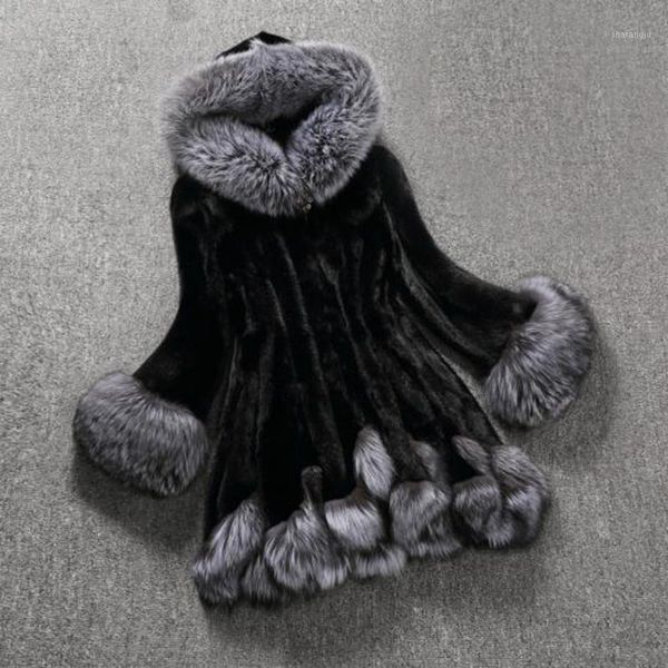 

fashion women faux fur coat winter hoody thick warm luxury long sleeve parka outwear casual female long fur plush overcoat #401, Black