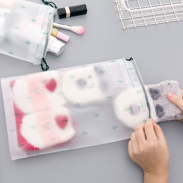 

3pcs/set practical up case cartoon women make bath organizer storage kittransparent cosmetic bag waterproof travel tools q1218