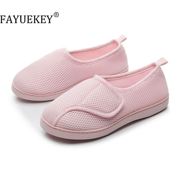 

women shoes home soft mesh breathable pregnant anti-slip diabetic arthritis edema slippers for expectant mom extra wide y200424, Black