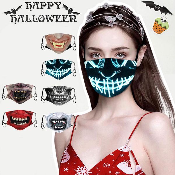 

horror fashion skull mouth mask print washable fabric mask cosplay face masks pm2.5 protective dust proof mask bbytor