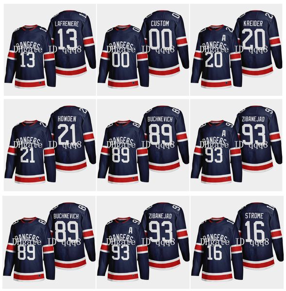 

2021 new york rangers jersey 13 alexis lafreniere 93 mika zibanejad 10 artemi panarin 20 chris kreider 21 brett howden reverse retro hockey, Black;red
