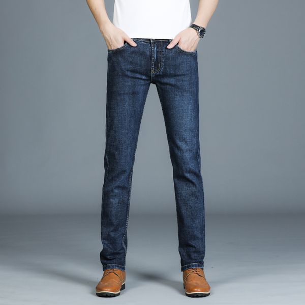 

new skinny jeans slim fit jeans for men jogger fashion casual stretch pencil pants for men jeans h1209, Blue