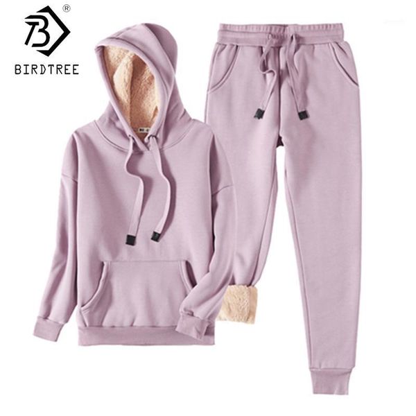

2020 winter women tracksuits with fleece two pieces set hoodies+ pants ladies thick warm sportswear for cold weather s09901k1, Gray