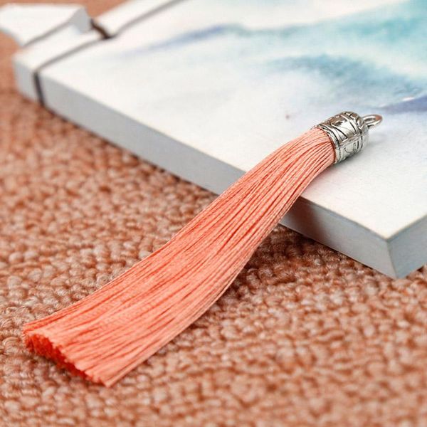 

10pcs 9cm long silk tassel cords with metal caps for earrings tassel brush charms pendants fit diy jewelry making findings h jllevj