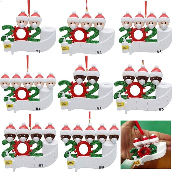 

sale decoration factory quarantine christmas outletlgih2020 personalized family of 4 ornament pandemic with face mas