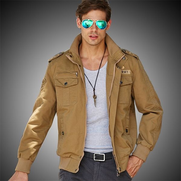 

spring autumn military jacket men's flight pilot jacket men windbreaker bomber jackets coat army chaqueta hombre plus size 201218, Black;brown