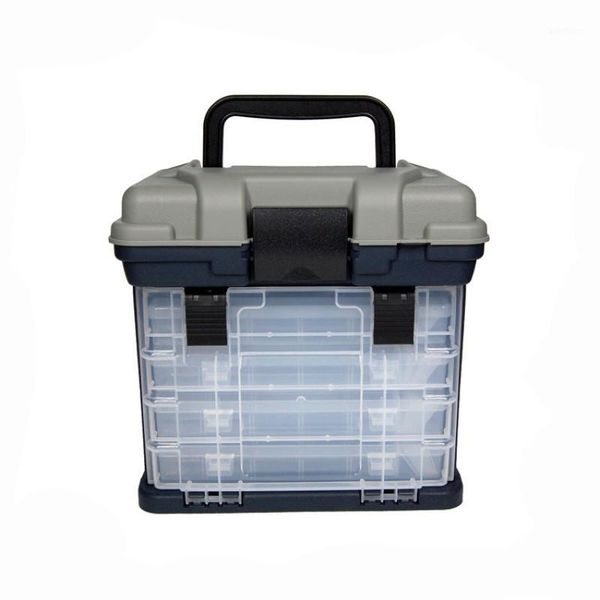 

1 pcs 26*16*26cm 4 layer pp+abs fishing tackle box plastic handle fishing box tools storage1