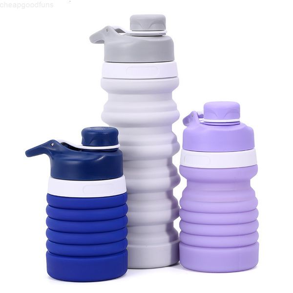

silicone water portable retractable folding coffee bottle outdoor travel drinking collapsible sport drink kettle 550ml