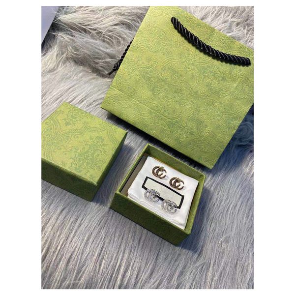 

womens designers earrings womens double g letter stud brands gold ear stud aretes simple earrings for woman luxurys ear stud diamond earring, Golden;silver