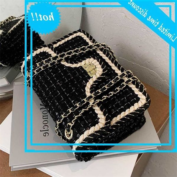 

paillette trapper hanging bag 2021 mode new wool women designer handbag lock shoulder messenger t