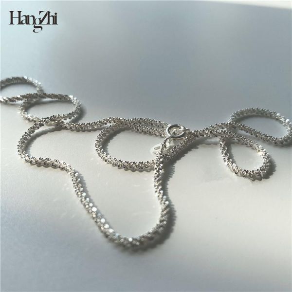 

chokers hangzhi 2021 trendy sliver color shiny collar choker necklace two ways to wear for women minimalist party jewelry, Golden;silver