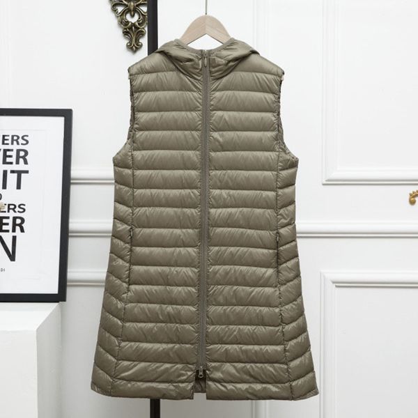 

below women's 2020 new wind-proof winter in a light hoodie thin female vest with no long sleeves bloated down jacket, Black