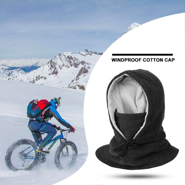 

cycling caps winter windproof sports face cover running skiing warm hats, Black
