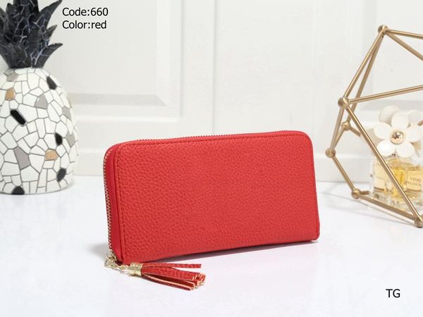 

designer leather classic wallet for women fashion lady wallet purse money bag zipper pouch coin purse pocket note card holder clutch, Red;black