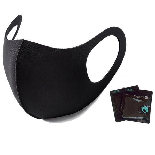 

ice mouth cotton face silk mask breathable black dustproof reusable masks for children with retail packa