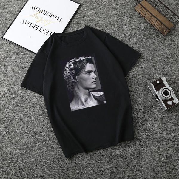 

мужская harajuku каменная статуя дэвид футболка фильма джек доусон леонардо dicaprio beatwork print tops повседневная уличная обувь футболка, White;black