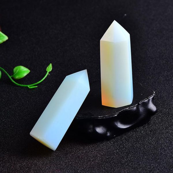 

1pc crystal opal quartz point healing stone tower hexagonal prisms 60-80mm obelisk wand treatment stone diy qyluvq, Black