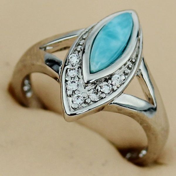 

fleure эсме larimar благородных щедрых обручальные кольца для женщин ювелирных изделий аксессуаров накренить-выражающий родий r3527 размера, Slivery;golden