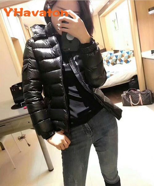 

down parka women down jacket 2021 autumn winter slim short hooded warm white duck down coat women's outerwear jacket women, Black