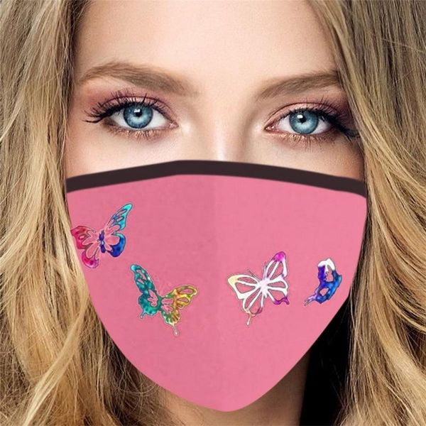 

маска для взрослых печати mascarillas многоразовое лицо maks butterfly print регулируемая моющаяся моющаяся хэллоуин косплей женщины masque
