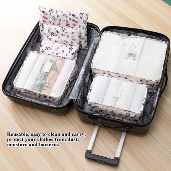 

6 pcs portable travel storage bag waterproof travel clothes shoes storage bag packing