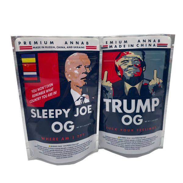 

3.5g trump sleepy joe biden flower packaging bag with zipper stand up pouch