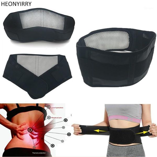 

adjustable tourmaline self heating magnetic therapy back waist brace support belt band lumbar brace massage1, Black;gray