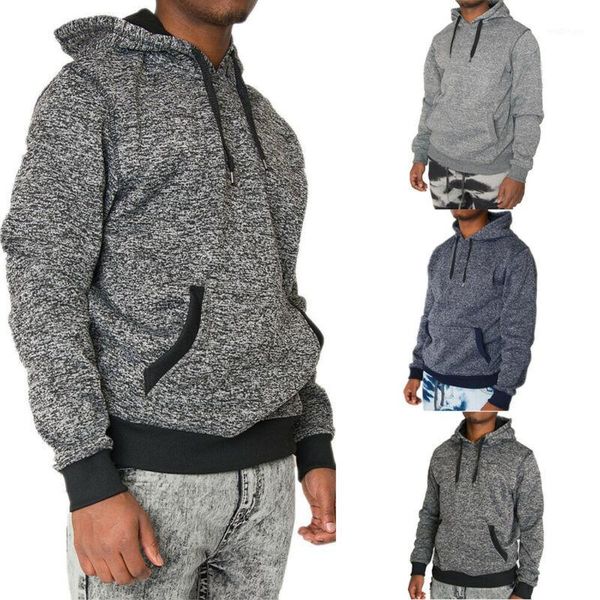 

new fashion men's winter slim hoodie warm hooded sweatshirt coat jacket outwear1, Black