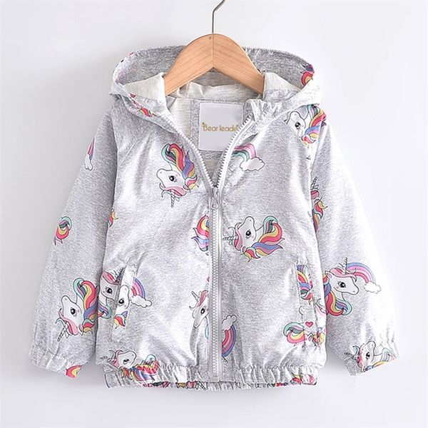 

bear leader children 's cing new kid autumn coats 2-7y kids girls animal rainbow print outerwear girl cartoon coats 201216, Blue;gray