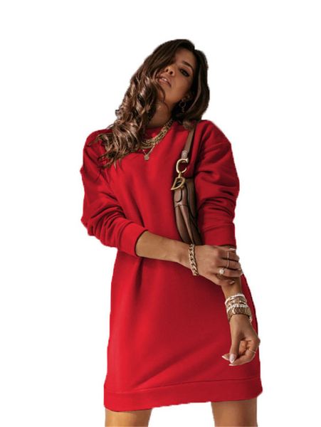 

womens hollow out dress elastic waist long sleeve crew neck loose dresses famale solid clothes, White;black