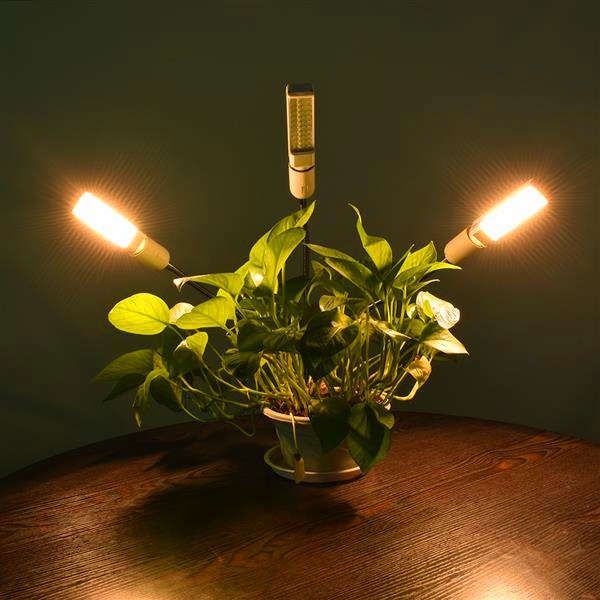 

fast delivery 60w 5v dimmable three-head flat clip corn plant light full spectrum warm white 3000k 132led silver (actual power 20w)