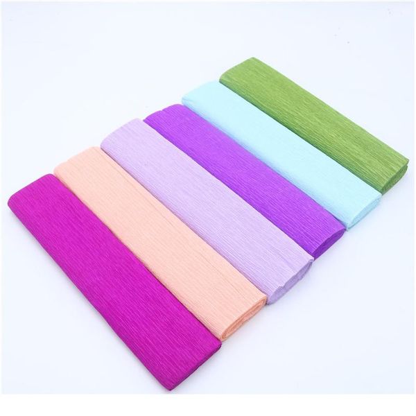 

250x25cm 15cm 10cm flower making crepe papers diy craft wrapping packing material paper wedding christmas party decor jllxib